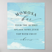 Momosa Bar Sign Sky Clouds Blue Baby Dusche Poster (Vorne)