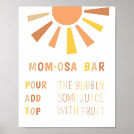 Momosa Bar Sign Sunshine Baby Dusche Poster