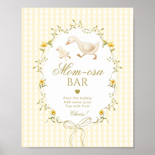 Momosa bar Silly Goose gender neutral gingham Poster (Vorne)