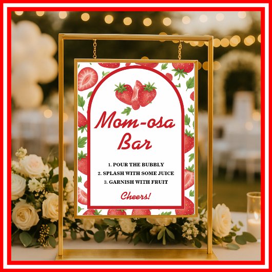 Momosa Bar Strawberry Berry Sweet Baby Duschzeiche Poster