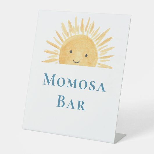 Momosa Bar Sun-Themed Baby-Dusche Sockelschild (Vorderseite)