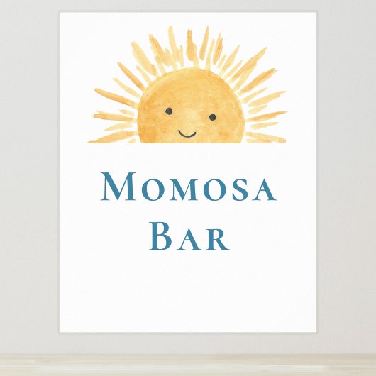 Momosa Bar Sun-Themed Baby Duschsignatur Poster