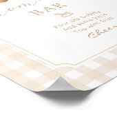 Momosa Bar Teddybär neutral Gingham Poster (Ecke)