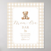 Momosa Bar Teddybär neutral Gingham Poster (Vorne)