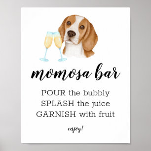 Momosa Bar Watercolor Beagle Themenzeichen Poster
