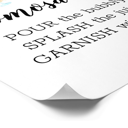 Momosa Bar Watercolor Dackel Themenzeichen Poster (Ecke)