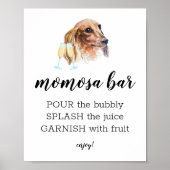 Momosa Bar Watercolor Dackel Themenzeichen Poster (Vorne)