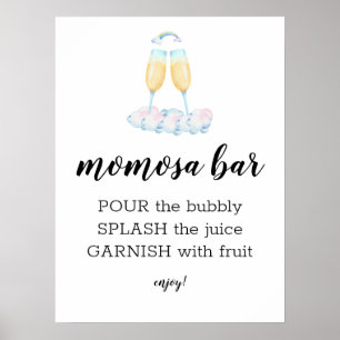 Momosa Bar Watercolor Messe Thema Zeichen Poster
