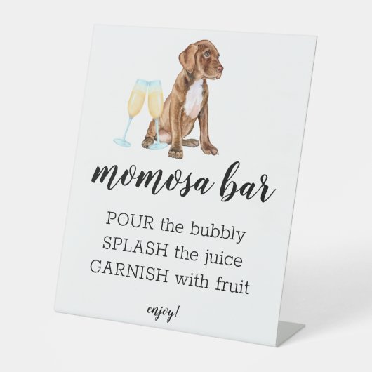 Momosa Bar Watercolor Pit Bull Theme Sign Sockelschild (Vorderseite)