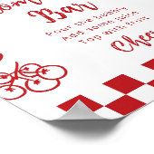 Momosa bar Whimsical Bow Italian Pizza Poster (Ecke)