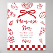 Momosa bar Whimsical Bow Italian Pizza Poster (Vorne)