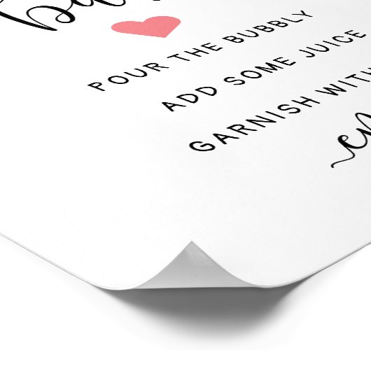 Momosa Schild Pink Heart Baby Dusche Bar (Ecke)