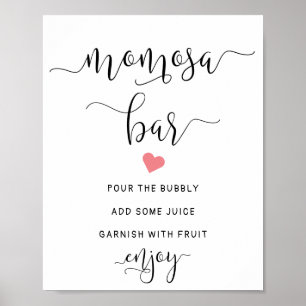 Momosa Schild Pink Heart Baby Dusche Bar