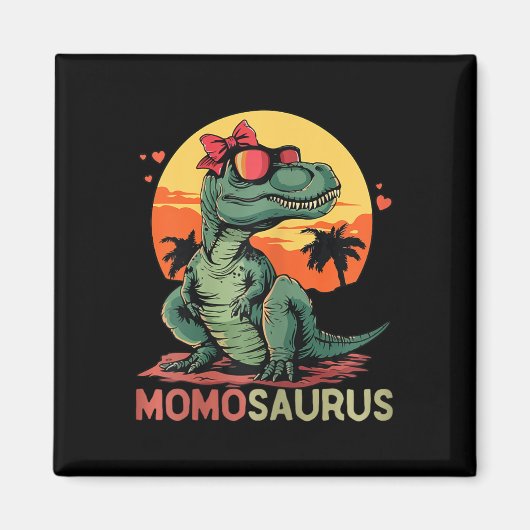 Momosaurus Dino Dinosaur Momo-saurus T-rex Mutter' Magnet (Vorne)