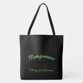 Mompreneur Schwarz-Grün-Blume Mandala Design Tasche (Vorderseite)