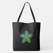 Mompreneur Schwarz-Grün-Blume Mandala Design Tasche (Rückseite)