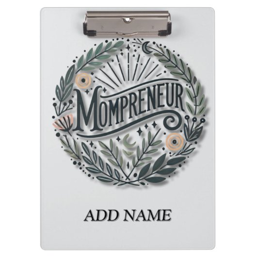 Mompreneur Themed Klemmbrett (Vorderseite)