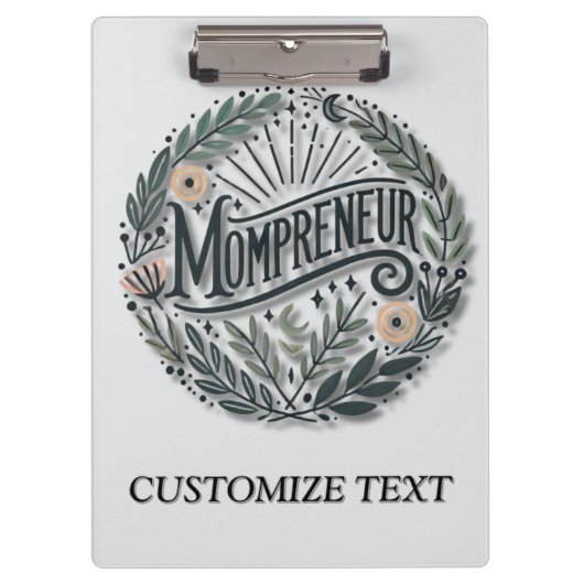 Mompreneur Themed Klemmbrett (Vorderseite)