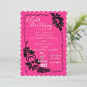 Mom's birthday invitation einladung (Stehend Vorderseite)