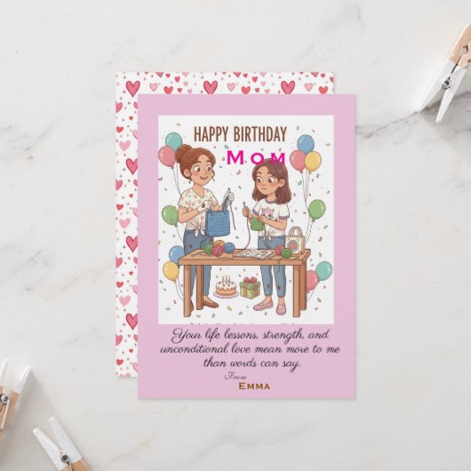 Moms' birthday karte (Vorderseite/Rückseite Beispiel)
