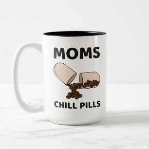 Moms Chill Pills Kaffeebohnen-Kapsel Zweifarbige Tasse