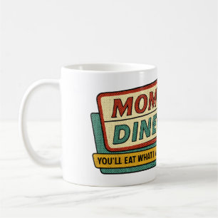 Moms Diner Retro-Schild – 1950er Jahre Halftone Hu Kaffeetasse