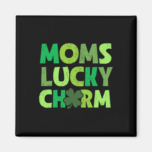 Moms Glücksbringer Irisches Kleeblatt Kinder Junge Magnet (Vorne)