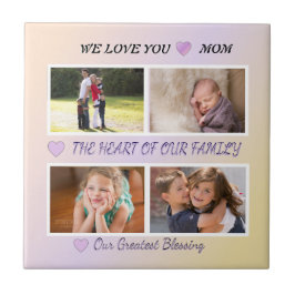 Mom's Grace - Pastel 4 Photo Tribute Fliese