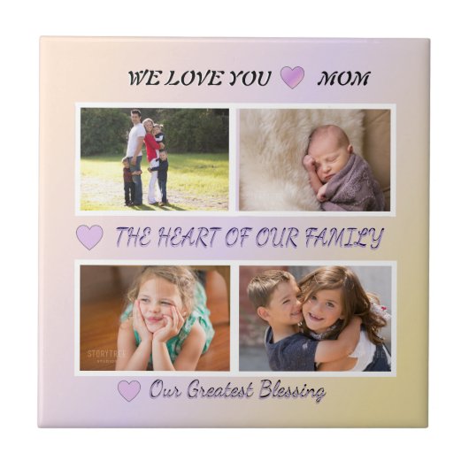 Mom's Grace - Pastel 4 Photo Tribute Fliese (Vorderseite)