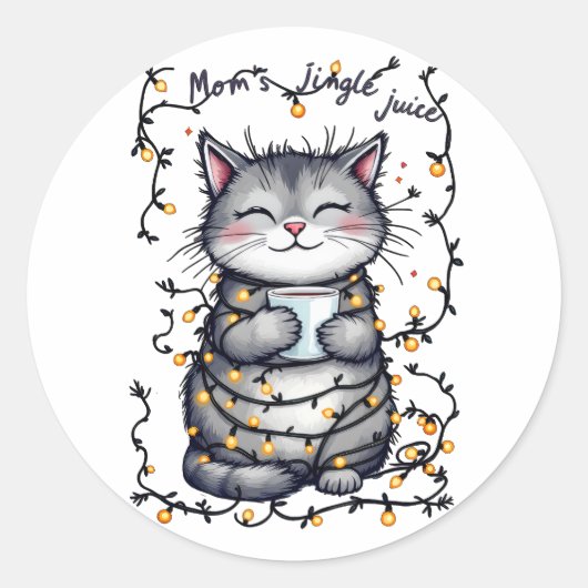 Mom's Jingle Juice Runder Aufkleber (Vorderseite)