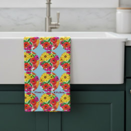 Mom's Kitchen Retro Flower Dopamine Decor Geschirrtuch