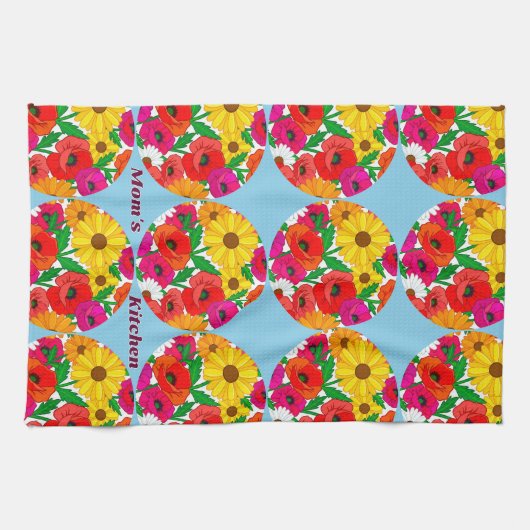 Mom's Kitchen Retro Flower Dopamine Decor Geschirrtuch (Horizontal)
