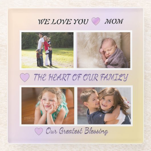 Mom's Light - Pastel 4 Photo Tribute Glasuntersetzer (Vorderseite)