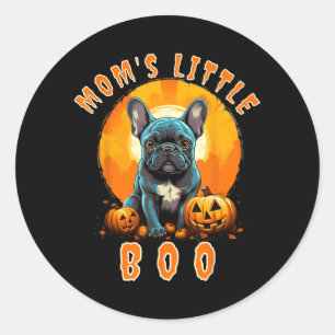Moms Little Boo Französische Bulldogge Halloween F Runder Aufkleber