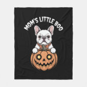 Mom's Little Boo French Bulldog Hallowen Fleecedecke (Vorderseite)