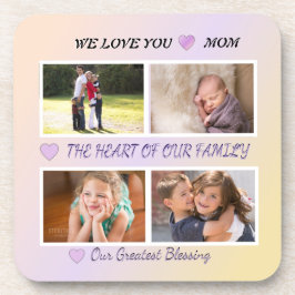 Mom's Love - Pastel 4 Photo Tribute Getränkeuntersetzer