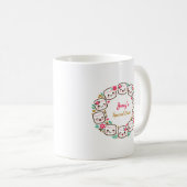 Mom's Special Floral Wreath Mug Mother's Day 2026" Kaffeetasse (VorderseiteRechts)