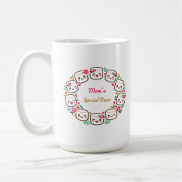 Mom's Special Floral Wreath Mug Mother's Day 2026" Kaffeetasse