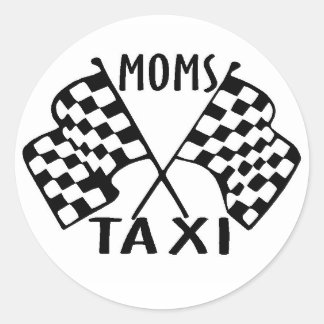 Moms Taxi Runder Aufkleber