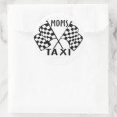 Moms Taxi Runder Aufkleber (Tasche)