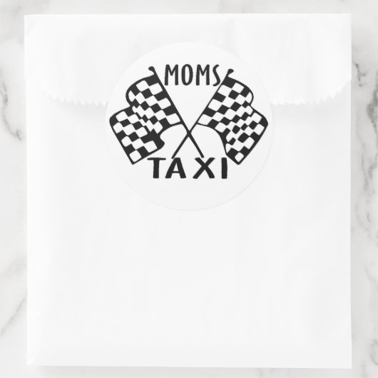 Moms Taxi Runder Aufkleber (Tasche)