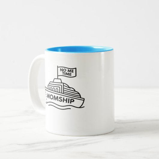 MOMSHIP – No Me Time Funny Mom Life Two-Tone Mug Zweifarbige Tasse (Vorderseite Links)