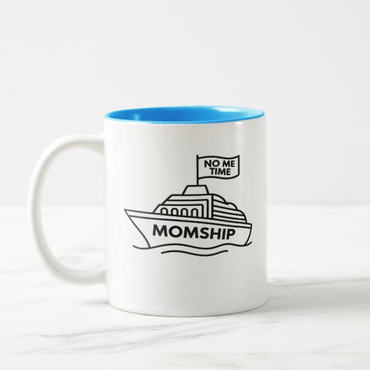 MOMSHIP – No Me Time Funny Mom Life Two-Tone Mug Zweifarbige Tasse (Links)