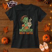 Momster braucht Kaffee Halloween Mutterschaft T-Shirt
