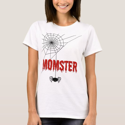 Momster Dripping Blood Font and Spider T-Shirt (Vorderseite)