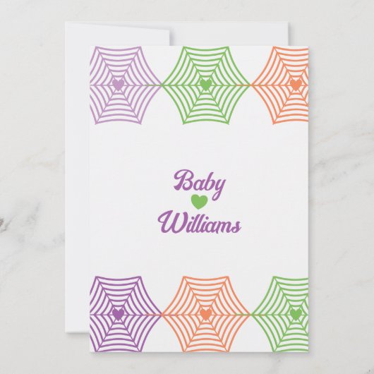 Momster Funny Halloween Mummy Hexe Babydusche Einladung (Rückseite)