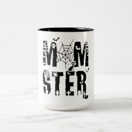 Momster Funny Halloween Spider Bat Graphic Zweifarbige Tasse