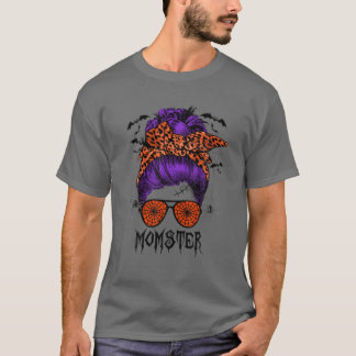 Momster Halloween Kostüme Mutter Spider Messy Bun T-Shirt