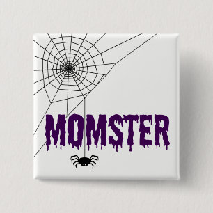 Momster Lila Driving Schriftart Spider Web Button