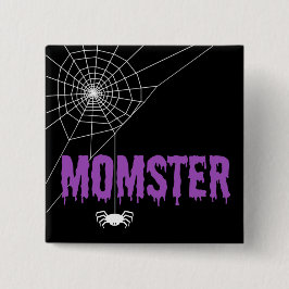 Momster Lila Driving Schriftart Spider Web Button